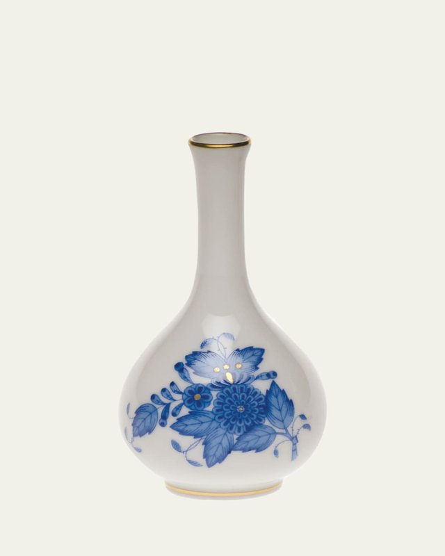 Chinese Bouquet Blue Small Bud Vase
